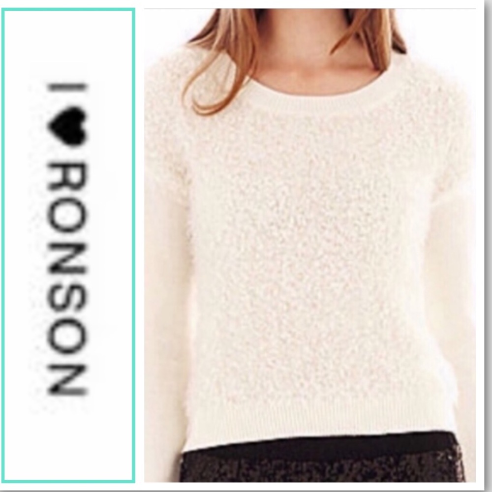 NWT I heart Ronson fuzzy Ribbed sweater long sleeve